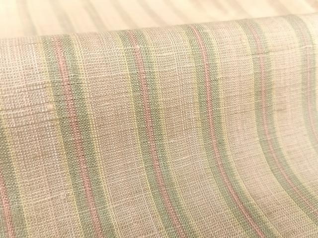平和屋着物▽紅花紬 米沢 新田英行 新田間道 単衣 太子間道 証紙付き 正絹 逸品 AABB1376np