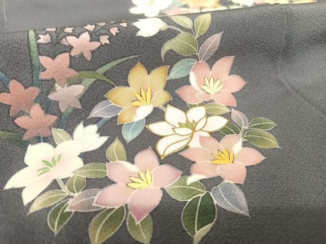 平和屋着物●訪問着 花蝶丸文 金彩 正絹 逸品 AABB1393np