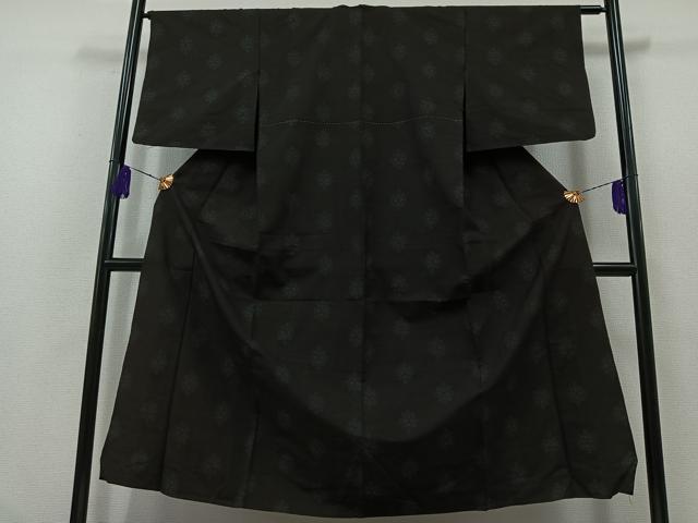 平和屋着物▽本場大島紬 単衣 草花文 正絹 逸品 AABB1405jh