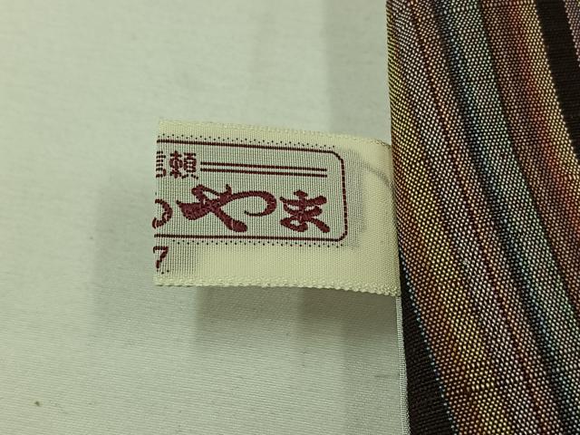 平和屋着物▽上質な紬 単衣 縞 まるやま扱い 正絹 逸品 未使用 AABB1408jh