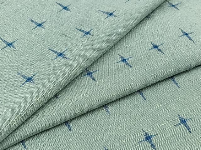 平和屋着物▽上質な紬 単衣 蚊絣 正絹 逸品 AABB1435jh