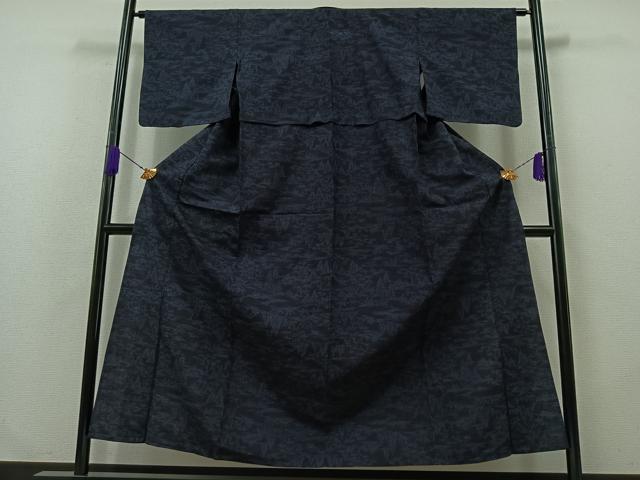 平和屋着物▽上質な紬 単衣 風景文 正絹 逸品 AABB1437jh