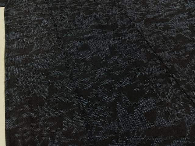 平和屋着物▽上質な紬 単衣 風景文 正絹 逸品 AABB1437jh