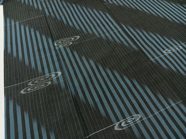 平和屋着物▽上質な紬 単衣 流水文 正絹 逸品 AABB1439jh