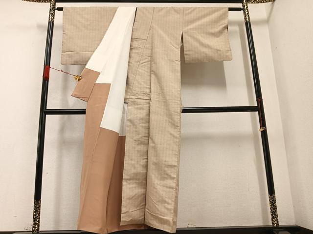 平和屋着物●上質な紬 間道 正絹 逸品 AABB1459ph