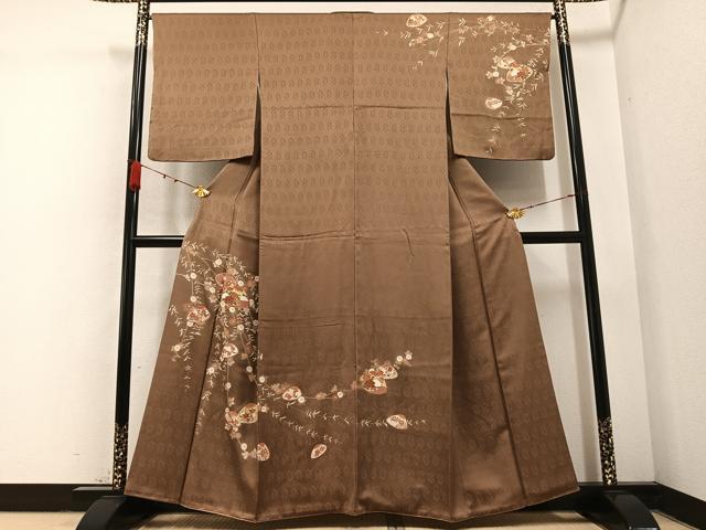 平和屋着物●訪問着 駒刺繍 貝合わせ花文 金彩 正絹 逸品 AABB1483ph