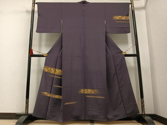 平和屋着物●訪問着 手描き 草花文 金彩 正絹 逸品 未使用 AABB1486ph