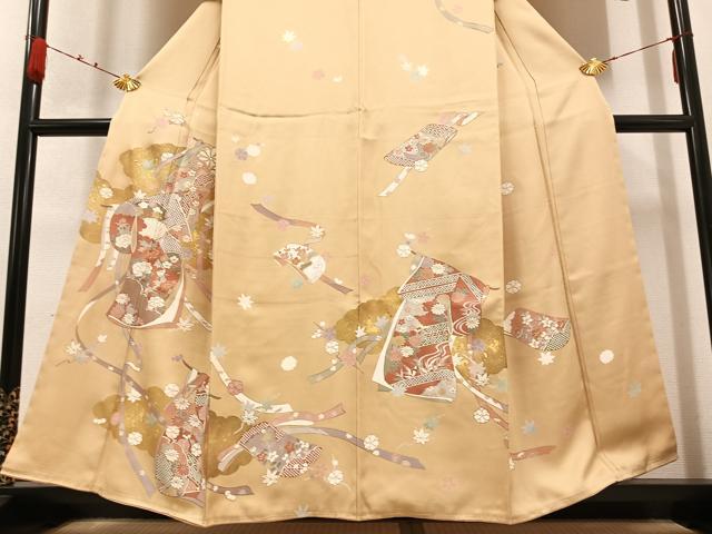 平和屋着物●訪問着 友禅 駒刺繍 誰が袖花文 正絹 逸品 未使用 AABB1489ph