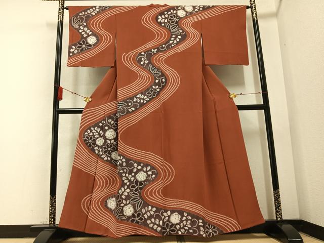 平和屋着物●訪問着 辻が花 絞り 正絹 逸品 AABB1505ph
