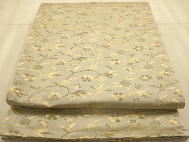平和屋着物◎西陣 六通柄袋帯 蔦の葉葡萄 金糸 正絹 逸品 AABB1545dt