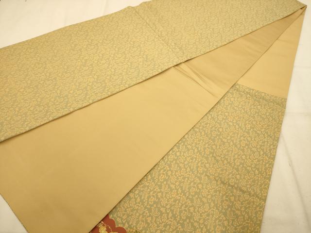 平和屋着物◎太鼓柄袋帯 唐織 更紗花鳥文 金糸 正絹 逸品 AABB1588dt