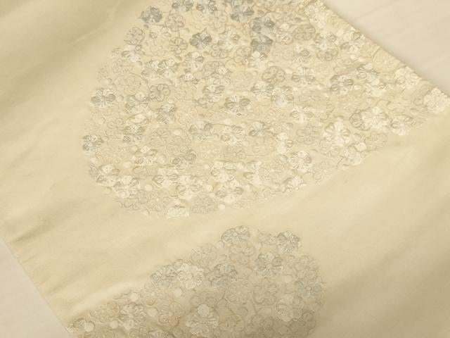 平和屋着物◎西陣 太鼓柄袋帯 唐織 草花文 正絹 逸品 AABB1614dt
