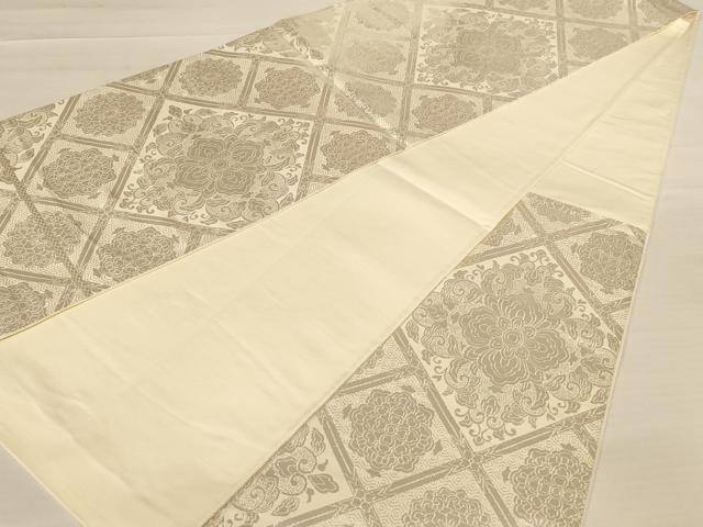 平和屋着物◎六通柄袋帯 嵐山 純銀箔 正絹 逸品 AABB1630dt