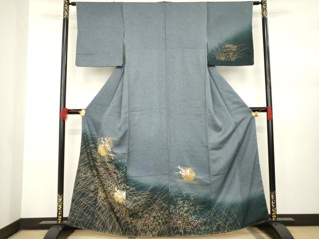 平和屋着物●訪問着 刺繍 雪輪重ね花文 暈し染め 金銀彩 正絹 逸品 AABB1985ck