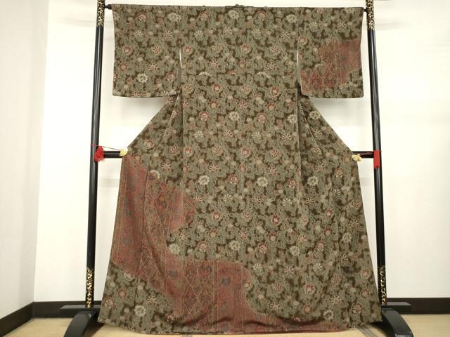平和屋着物●訪問着 更紗花文 鈴乃屋扱い 正絹 逸品 AABB1992ck