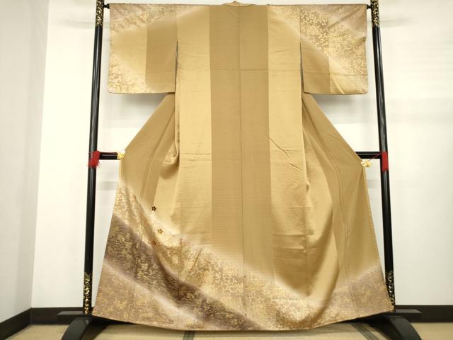 平和屋着物●訪問着 駒刺繍 花唐草文 金彩 正絹 逸品 AABB2013ck