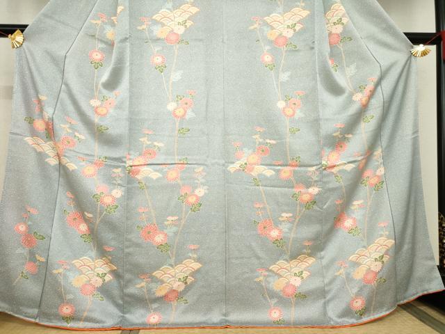 平和屋着物●訪問着 青海波花文 正絹 逸品 AABB2037ck