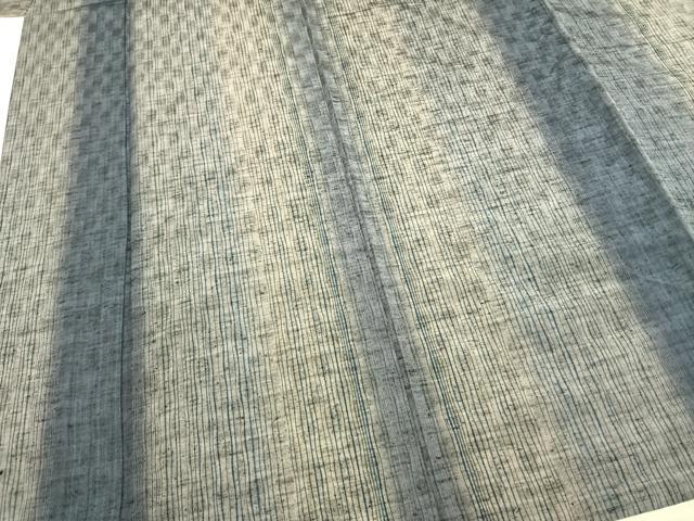 平和屋着物▽上質な紬 単衣 縞 正絹 逸品 AABB2059fy