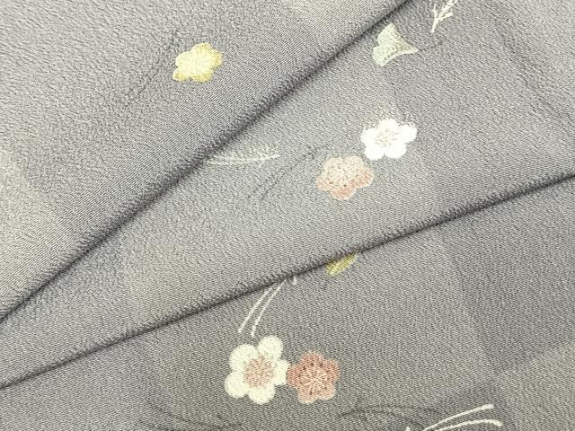 平和屋着物▽小紋 単衣 市松舞桜文 洗える着物 AABB2119fy