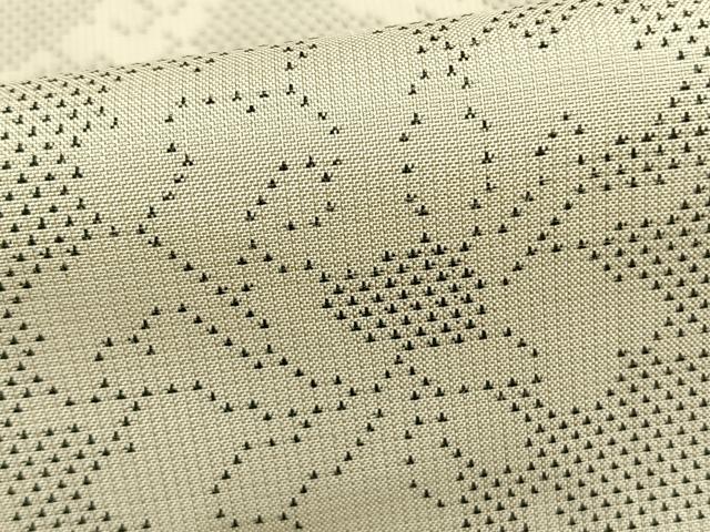 平和屋着物▽本場大島紬 白大島 単衣 9マルキ 花唐草文 正絹 逸品 AABB2122fy