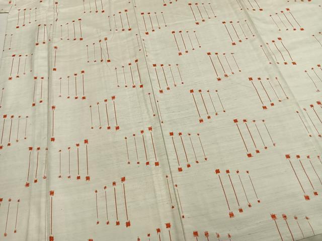 平和屋着物▽上質な紬 単衣 抽象文様 正絹 逸品 AABB2126fy