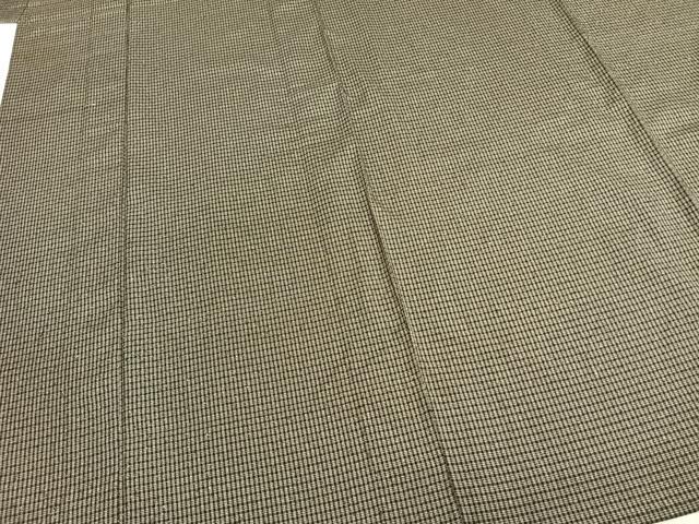 平和屋着物▽本場奄美大島紬 単衣 格子 前田紬工芸 証紙付き 正絹 逸品 AABB2130fy