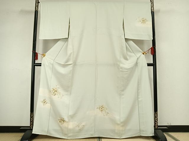 平和屋着物▽訪問着 単衣 幾何学唐草文 暈し染め 金銀彩 金糸 正絹 逸品 AABB2154fy