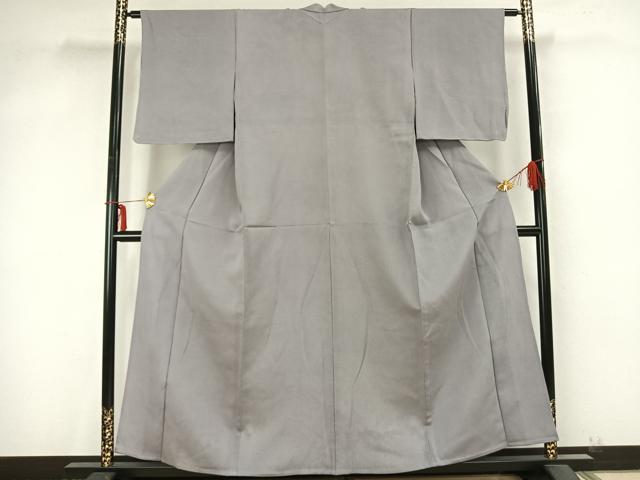 平和屋着物▽上質な色無地 単衣 暁鼠色 正絹 逸品 AABB2164fy