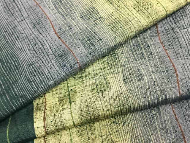 平和屋着物▽上質な紬 単衣 間道 やまと誂製 正絹 逸品 未使用 AABB2187fy