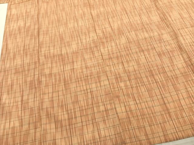 平和屋着物▽上質な紬 単衣 格子 正絹 逸品 未使用 AABB2219fy