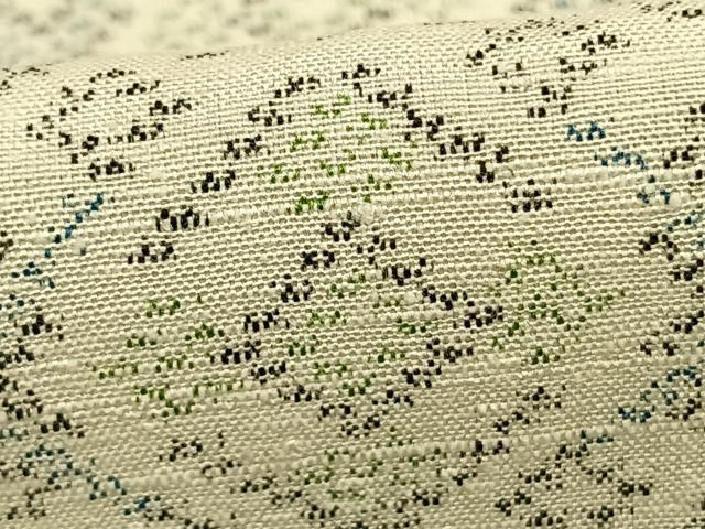 平和屋着物▽上質な紬 単衣 幾何学文 正絹 逸品 AABB2238fy