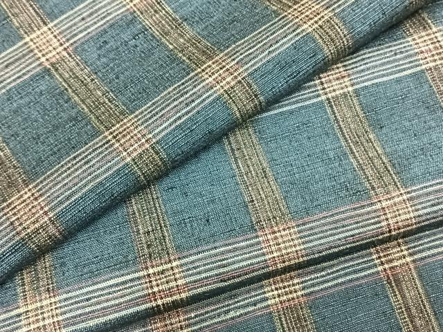 平和屋着物▽上質な紬 単衣 格子 正絹 逸品 AABB2254fy