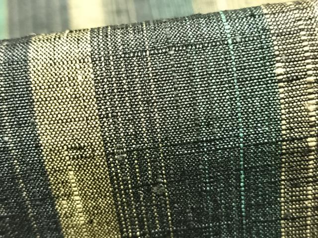 平和屋着物▽上質な紬 単衣 間道 正絹 逸品 AABB2257fy