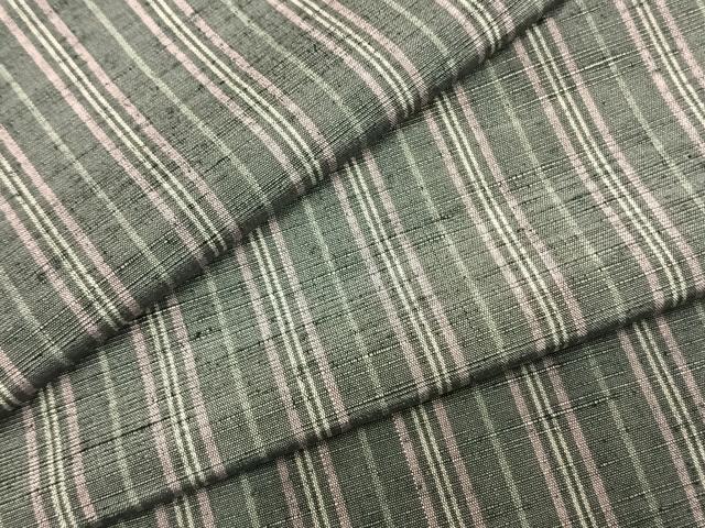 平和屋着物▽上質な紬 単衣 縞 正絹 逸品 AABB2260fy
