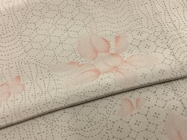 平和屋着物▽訪問着 単衣 舞花丸文 正絹 逸品 AABB2267fy
