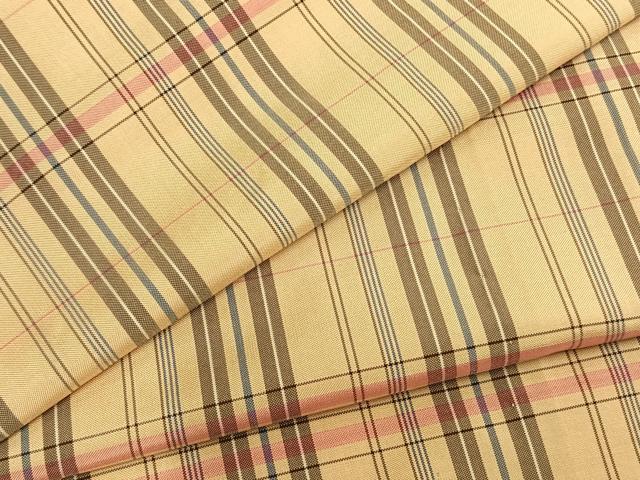 平和屋着物▽本場縞大島紬 単衣 格子 正絹 逸品 AABB2272fy
