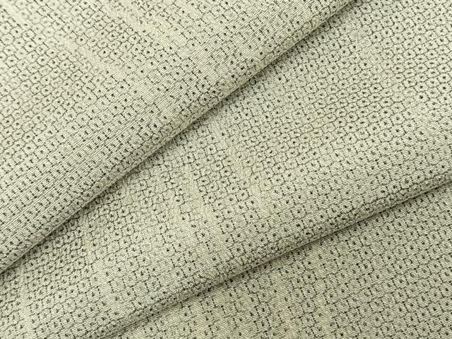 平和屋着物▽本塩沢 単衣 110亀甲 よろけ縞 正絹 逸品 未使用 AABB2286fy