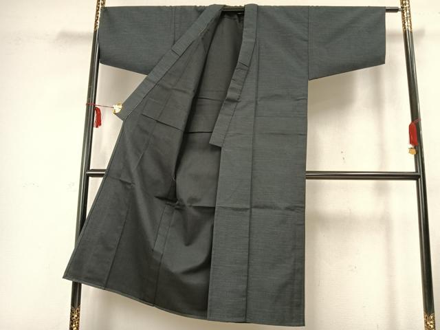 平和屋着物▽男性 お召 単衣 アンサンブル 霞文 正絹 逸品 AABB2300fy
