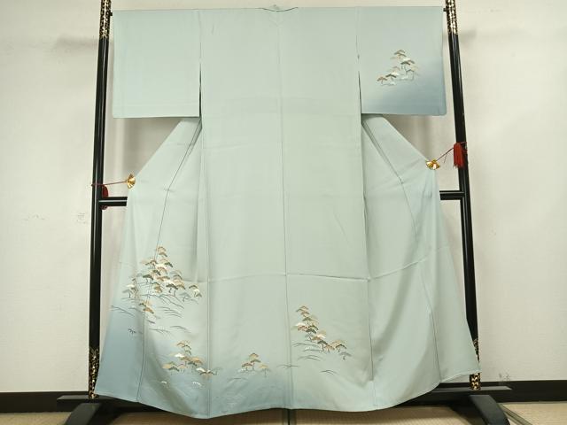 平和屋着物▽訪問着 単衣 作家物 松 正絹 逸品 AABB2306fy