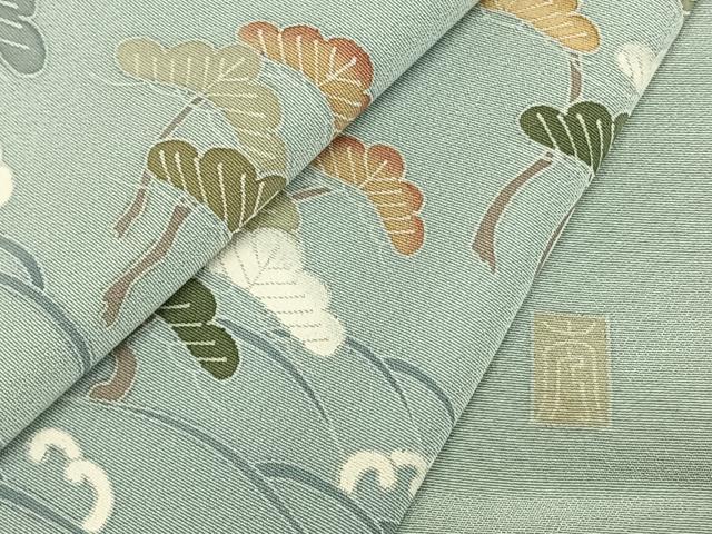 平和屋着物▽訪問着 単衣 作家物 松 正絹 逸品 AABB2306fy