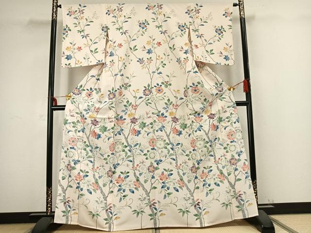 平和屋着物▽訪問着 単衣 辻が花 正絹 逸品 AABB2338fy
