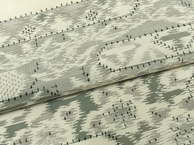 平和屋着物▽本場大島紬 白大島 単衣 霞取り文 正絹 逸品 AABB2343fy