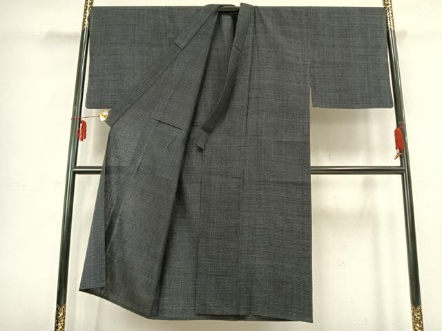 平和屋着物▽男性 結城紬 単衣 80亀甲 総詰め 正絹 逸品 AABB2356fy