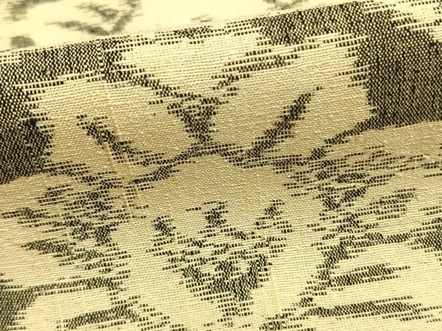 平和屋着物▽上質な紬 単衣 亀甲花文 正絹 逸品 AABB2389fy