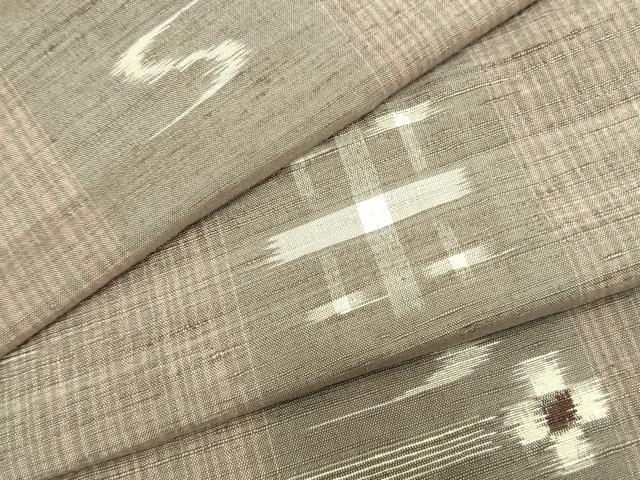 平和屋着物▽上質な紬 単衣 絣柄 正絹 逸品 AABB2394fy