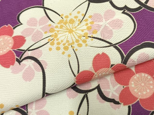 平和屋着物▽ R.KIKUCHIブランド 小紋 単衣 花づくし 洗える着物 AABB2423fy