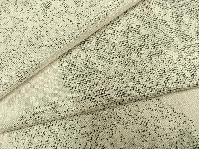 平和屋着物▽上質な紬 単衣 亀甲花文 正絹 逸品 未使用 AABB2433fy