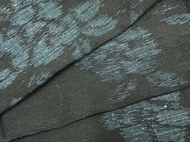 平和屋着物▽上質な紬 単衣 草花文 正絹 逸品 AABB2434fy