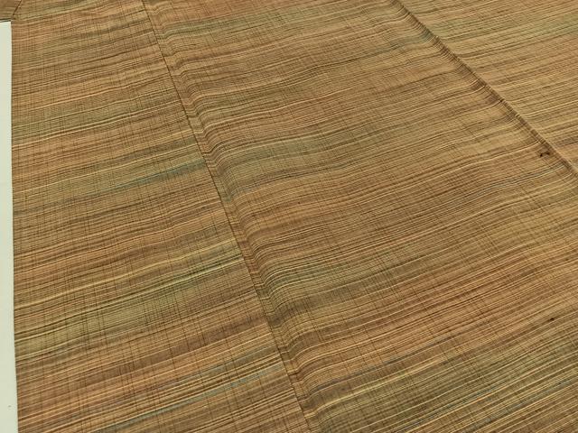 平和屋着物▽上質な紬 単衣 横段文 正絹 逸品 AABB2448jh