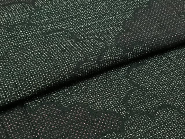 平和屋着物▽結城紬 単衣 80亀甲 雲取り文 正絹 逸品 AABB2457jh